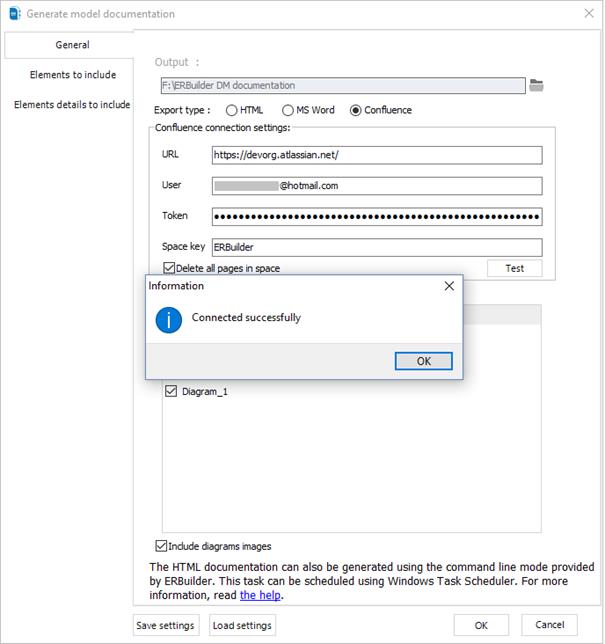 Confluence connection settings